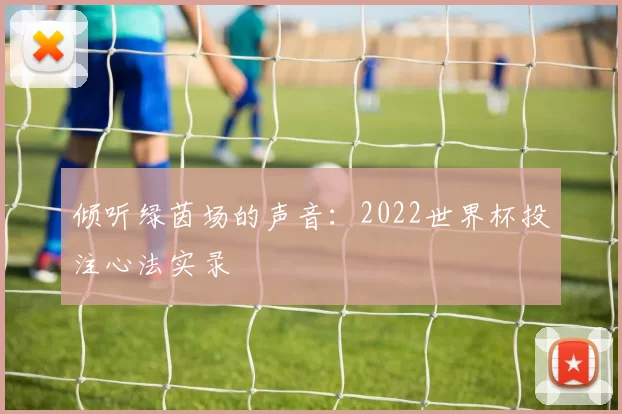 倾听绿茵场的声音:2022世界杯投注心法实录